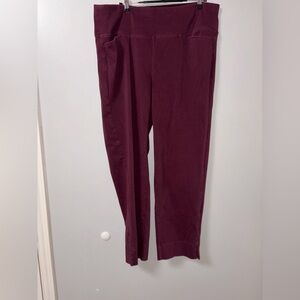 J.Jill wearever collection maroon pull on pants pockets